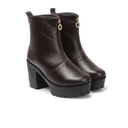 STRASSE PARIS Women Mid-Top Ankle Length Block HeeledBoots-image-70