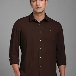 Louis Philippe Sport Spread Collar Slim Fit Cotton Shirt-picture-21