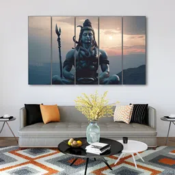 The Castle Decor Black & Grey 5 Piece Wood Other Wall Paintings-picture-21