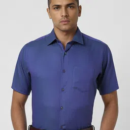 Van Heusen Men Spread Collar Solid Cotton Formal Shirt-image-88