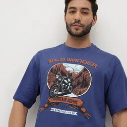 The Roadster Life Co. Printed Pure Cotton Relaxed Fit T-shirt-picture-15