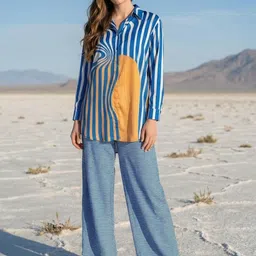 SARSO Printed Shirt With Palazzos Co-Ords-picture-12