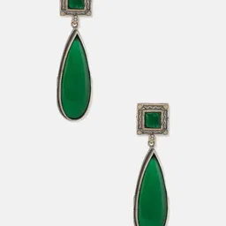 Fabindia Women Teardrop Shaped Metal Drop Earrings image 2