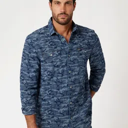 GUESS Collins Men Camouflage Printed Casual Shirt-image-67
