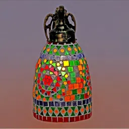 1ST TIME Multicoloured Printed Metal Traditional Rectangle Shaped Wall Lamp image 2