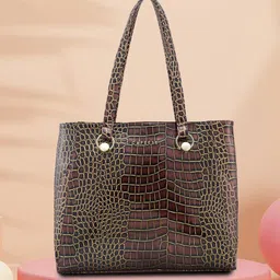 Caprese Animal Textured Structured Tote Bag-picture-36