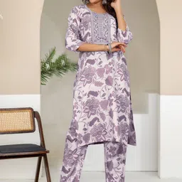 AADVIKA Women Floral Printed Kurta with Trousers-image-67