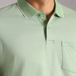 Louis Philippe Cotton Solid Polo Collar Regular Fit Pocket T-Shirt image 5
