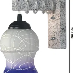 1ST TIME Blue & White Textured Wood Contemporary Wall Lamp image 2