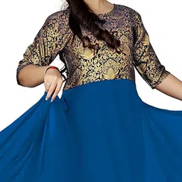 Thapnath Ethnic Motifs Woven Design Fit & Flare Maxi Ethnic Dress image 2