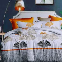 Aura Grey & Beige Printed Duvet Cover With 2 Pillow Covers-picture-33