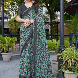 all about you Floral Sequinned Pure Georgette Saree-picture-17