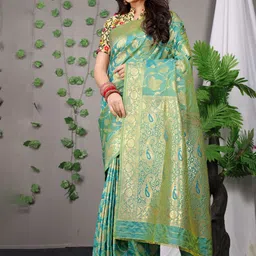 Royal Rajgharana Saree Woven Design Zari Pure Silk Banarasi Sarees-picture-10