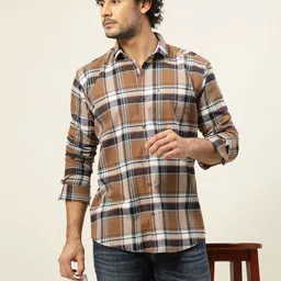 JADEBERRY Men Classic Slim Fit Tartan Checks Opaque Checked Casual Shirt-image-8