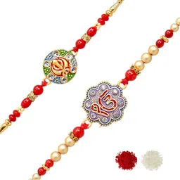 MEIRA JEWELLERY 5-Pcs Rakhi With Chocolates Roli Chawal & Greeting Card-picture-58