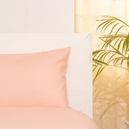 Oyvu Orange Self Design Tencel 400TC King Superfine Bedsheet & 2 Pillow Covers 78 x 72Inch image 5