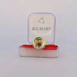 R G MART Unisex Ashtadhatu Vrish Rudraksha With Para Brass-Plated Brass Finger Ring image 3