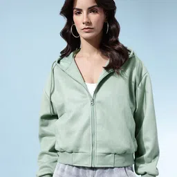 glitchez Suede Finish Hooded Tailored Jacket image 2