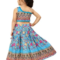 BAESD Girls Printed Foil Print Ready to Wear Lehenga & Blouse With Dupatta image 5