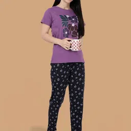 Kryptic Women Pack of 2 Printed Relaxed Fit Cotton Lounge T-Shirts image 5