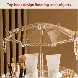 Mebo 360 Rotating Umbrella Style Transparent Super Strong Jewellery Organiser image 3