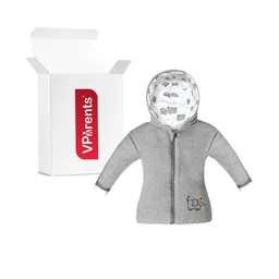 VParents Kids Gray Open Front Hooded Jacket-picture-32