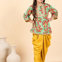 Stylo Bug Girls Floral Printed Kurta with Dhoti Pant-picture-30