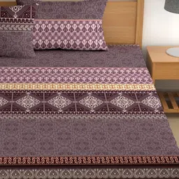 CG HOMES Multicoloured 210 TC King Bedsheet with 2 Pillow Covers image 5