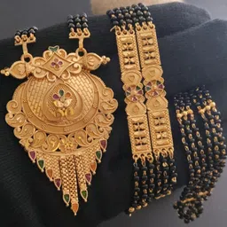 niva fashion Gold-Plated Brass Artificial Beads Mangalsutra-picture-17