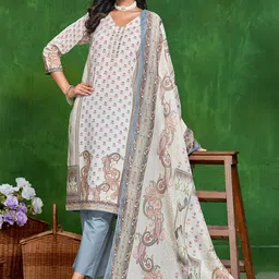 Sangria Printed Straight Kurta With Trouser & Dupatta-picture-20