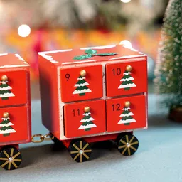 Little Surprise Box LLP Red Wooded 24 Days Bogie Train Shaped Advent Calendar image 4