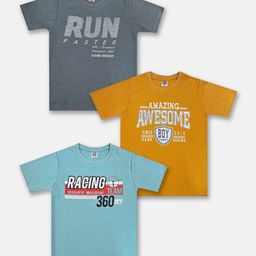 Here&Now X Game Begins Boys Set of 3 Assorted Printed T-shirts-picture-38