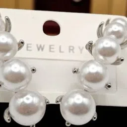 SAPRAA TRENDS Stainless Steel Silver-Plated Artificial Stones Studded Spherical Studs image 5