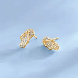 FIMBUL Gold-Plated Rhinestone Studded Quirky Studs-image-39