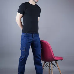 MaverIQ Men Classic Boyfriend Fit Mid-Rise Light Fade Stretchable Jeans image 3