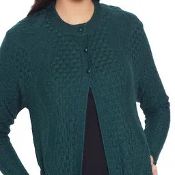 SZN Women Self Design Longline Shrug image 5