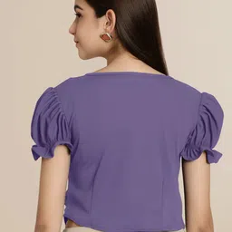 Mast & Harbour Pack of 2 Solid V Neck Puff Sleeves Top image 4
