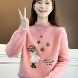 StyleCast Women Self Design High Neck Long Sleeves Pullover Sweater-picture-22