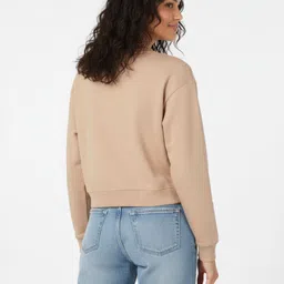 glitchez Typography Printed Drop-Shoulder Sleeves Boxy Fit Crop Sweatshirt image 4