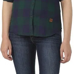 campus sutra Women Regular Fit Checkered Spread Collar Casual Shirt image 3