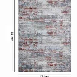 Grey Abstract Polypropylene 4 ft x 6 ft Machine Made Carpet by Apco image 3
