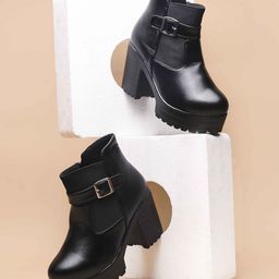 froh feet MODARE Women Round Toe Block-Heeled Chunky Boots-picture-42