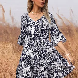 StyleCast Women Floral Printed Satin A-Line Dress-picture-29