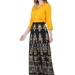 ERUDITE CLUB Shirt & Printed Flared Skirt Set image 2