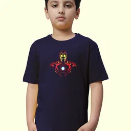 Friskers Boys Ironman Printed Round Neck Short Sleeves Pure Cotton T-Shirt-image-30