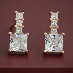 Kushal's Fashion Jewellery 92.5 Sterling Silver Rose Gold-Plated Classic Stud Earrings-picture-37