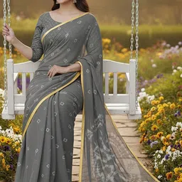 Moda Rapido Tie and Dye Pure Chiffon Bandhani Saree-picture-21