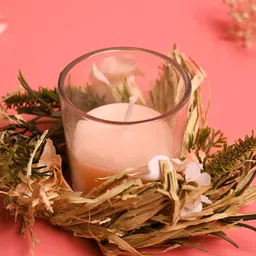 MARKET99 Peach-Coloured Scented Wax Jar Candle image 3