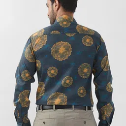 Raymond Men Spread Collar Floral Printed Cotton Formal Shirt image 3