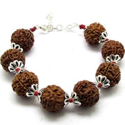 Divine souvenirs Unisex Set Of 3 Rudraksha Beaded Link Bracelets-picture-45